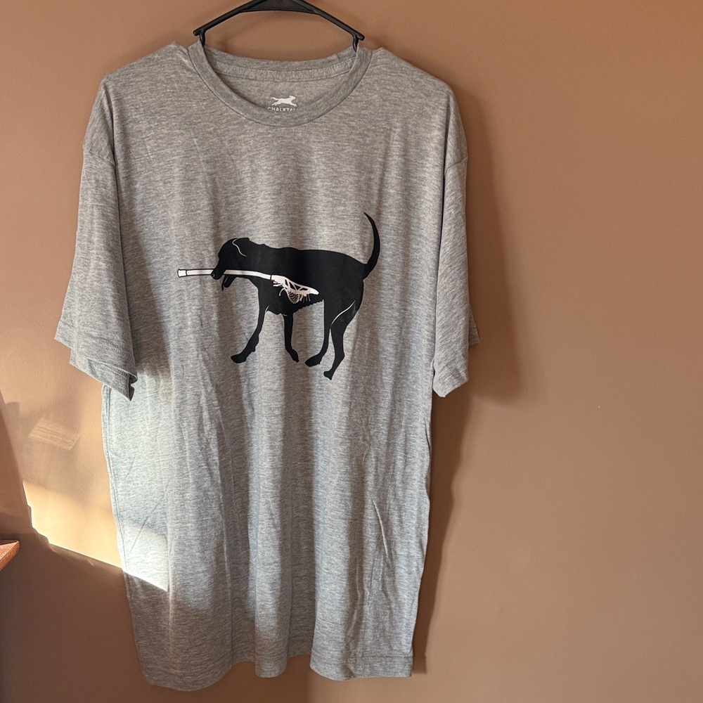 New Lacrosse Gray Graphic Dog Tee